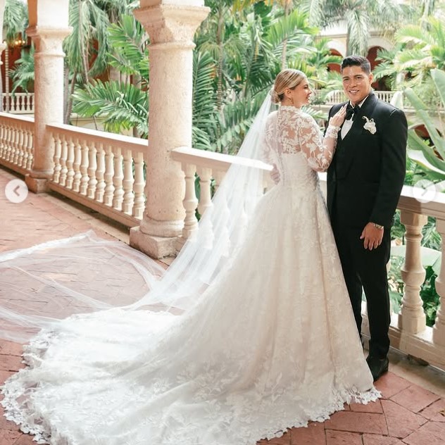 Milagros Villamil with her husband's wedding image