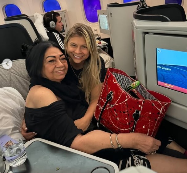 Milagros Villamil with her mom