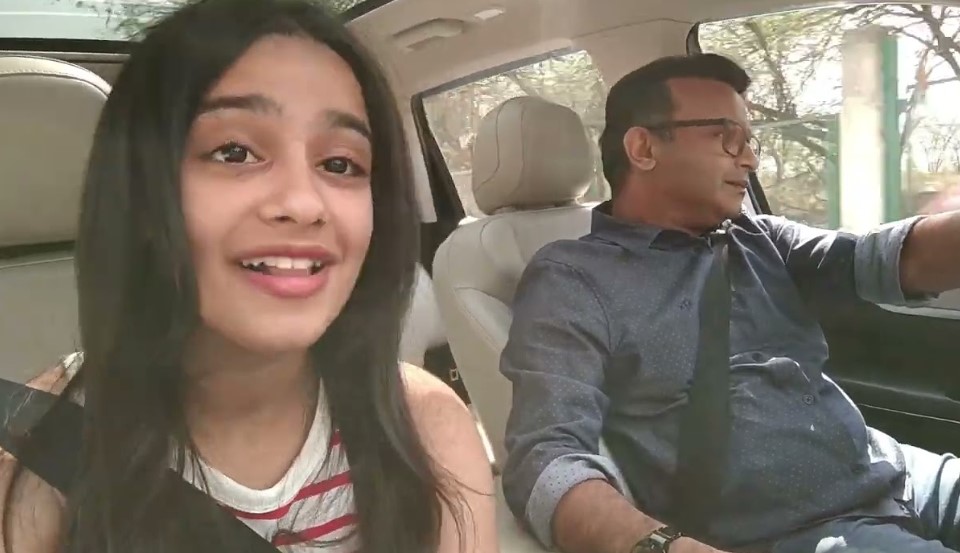 Ananya Sharma with her dad