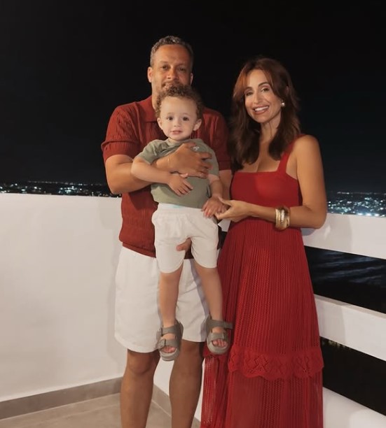 Micheli Fernandes with her husband and son Sam