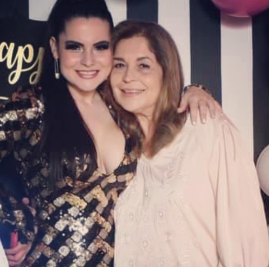 Moni Viadero with her mother