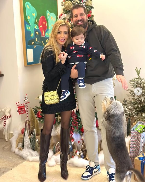 Rita Hajj with her husband and son