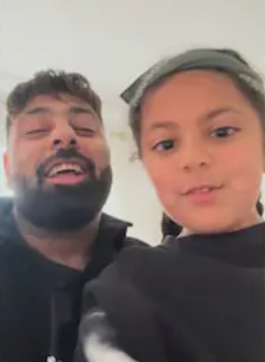 Jessemy Grace Masih Singh with her dad