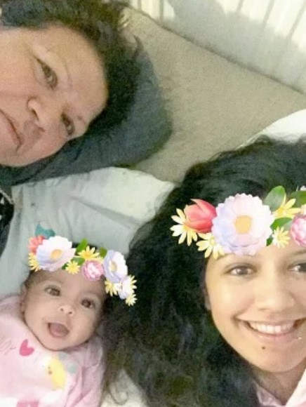 Jessemy Grace Masih Singh with her mother and grandmother