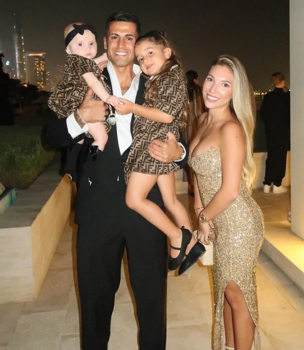 Joao Cancelo with his wife and daughters