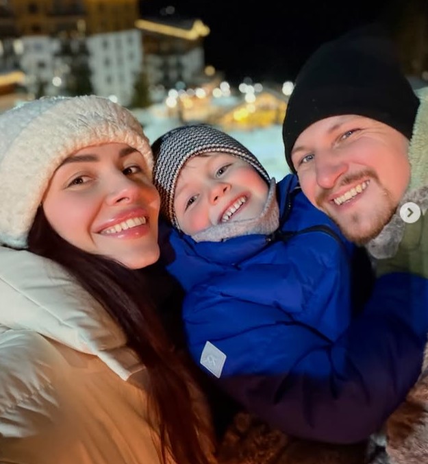Mama Rika with her husband and son