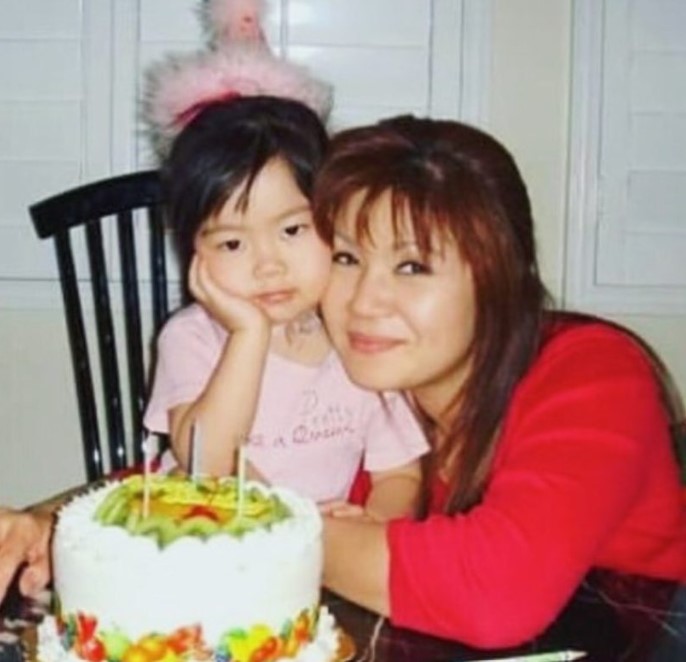 Bailey Sok's childhood image with her mom