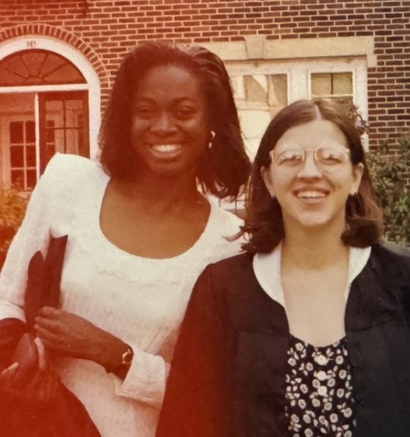 Erica Schwartz with her friend