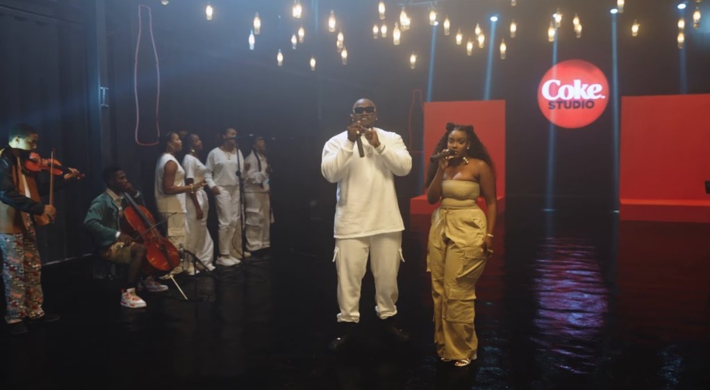 Nikita Kering performing at Coke Studio Africa with Khaligraph Jones in 2023
