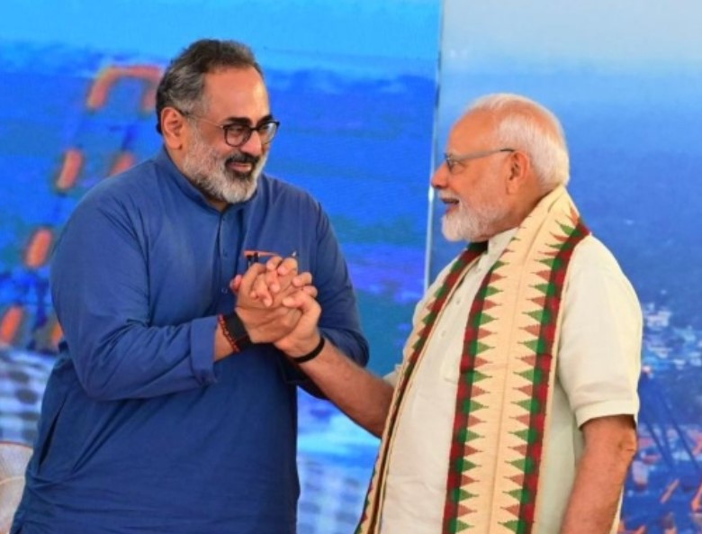 Rajeev Chandrasekhar with PM Narendra Modi
