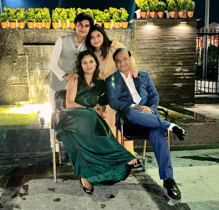 Riniki Bhuyan Sharma with her husband and kids