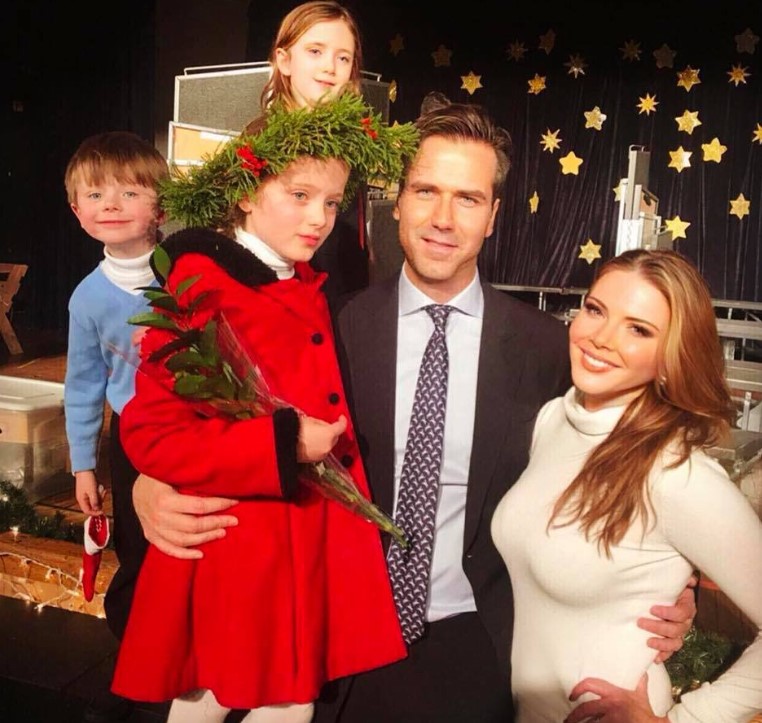Trish Regan with her husband and kids