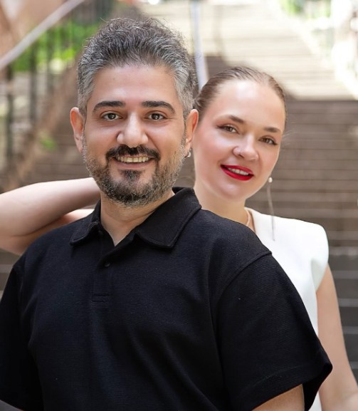 Cihan Ercan with his wife
