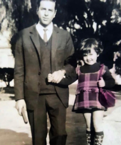 Daniela Cardone's childhood image with her dad