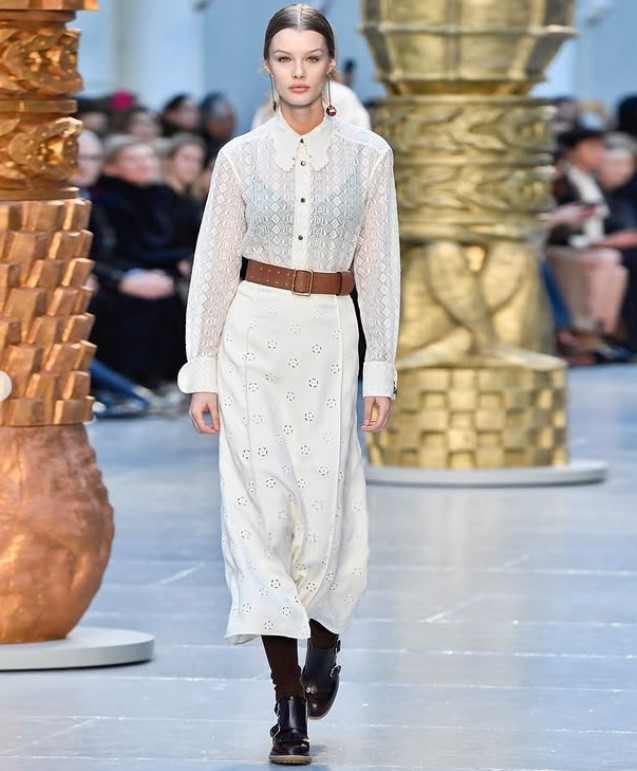 Kristina Grikaite during a ramp walk