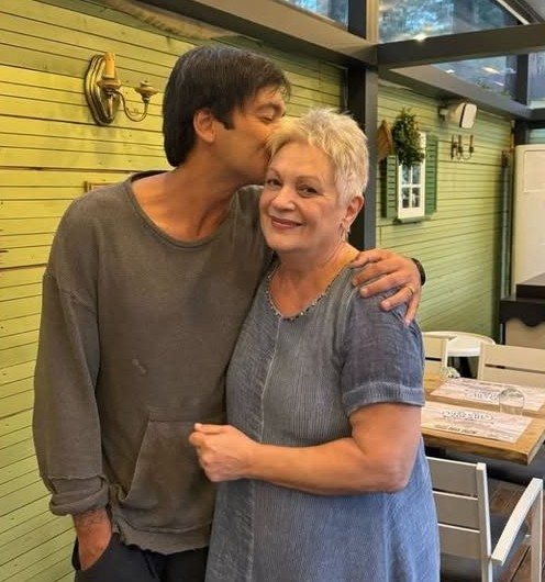 Radu Valcan with his mom