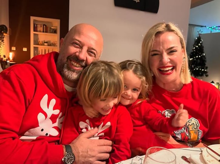 Seda Guven with her husband and kids