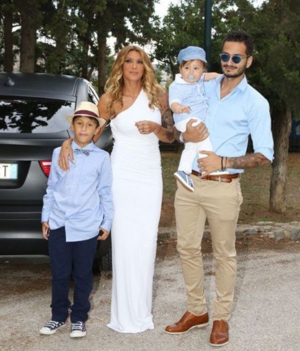Aggeliki Iliadi with her partner Savvas Gentsoglou and kids