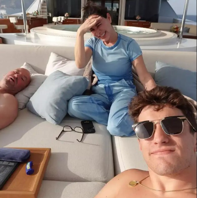 Anne White with her husband and son