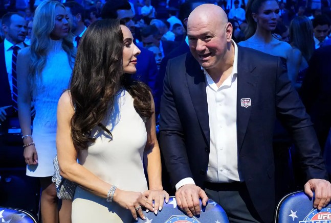 Dana White with his wife Anne White during the UFC Freedom 250 event on June 14, 2026 in Washington, D.C.