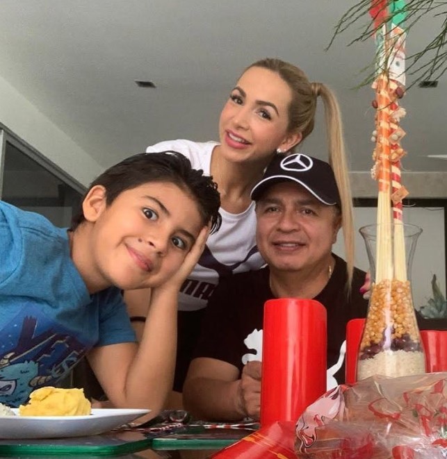 Lady Yuliana with her husband and son
