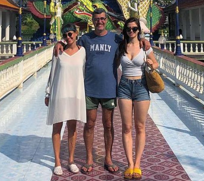 Giorgia Andriani with her dad and sister