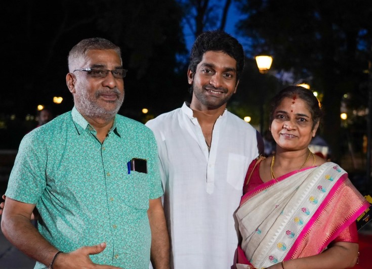 Guru Lakshman with his parents