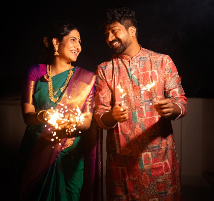 Lallu Prasath with his wife