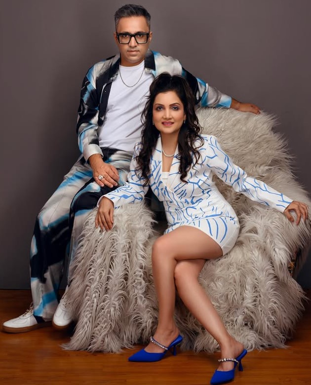 Madhuri Jain Grover with her husband