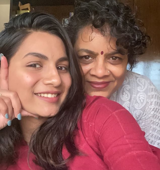 Sandhya Winfred with her mom