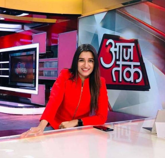 Shefali Bagga Reporting at Aaj Tak Channel