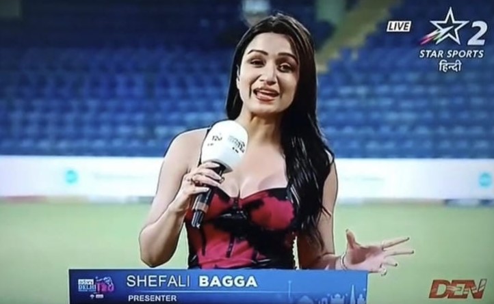 Shefali Bagga reporting at Star sports TV channel
