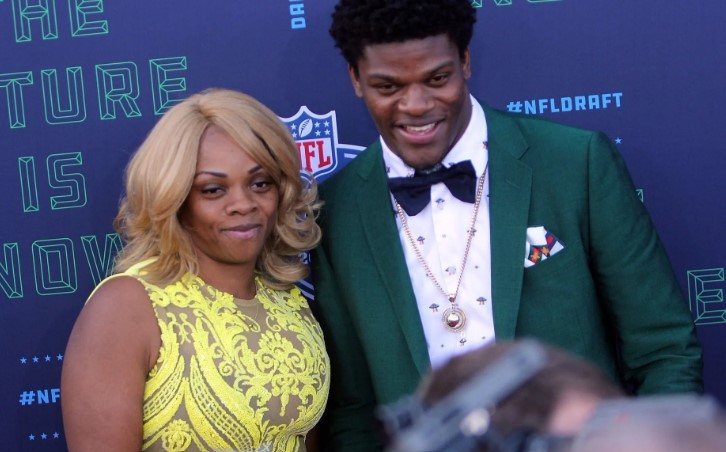 Felicia Jones and her son Lamar Jackson