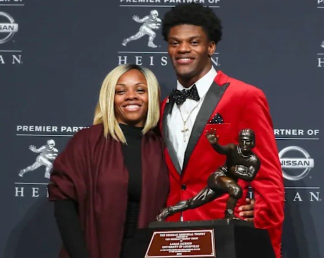 Felicia Jones with her son Lamar Jackson