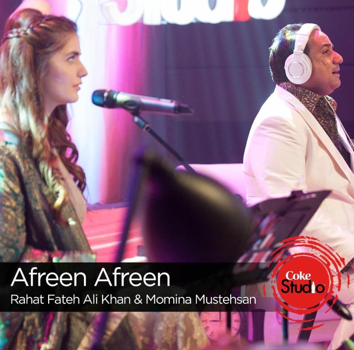 Momina Mustehsan during a live show at Coke Studio with Rahat Fateh Ali Khan