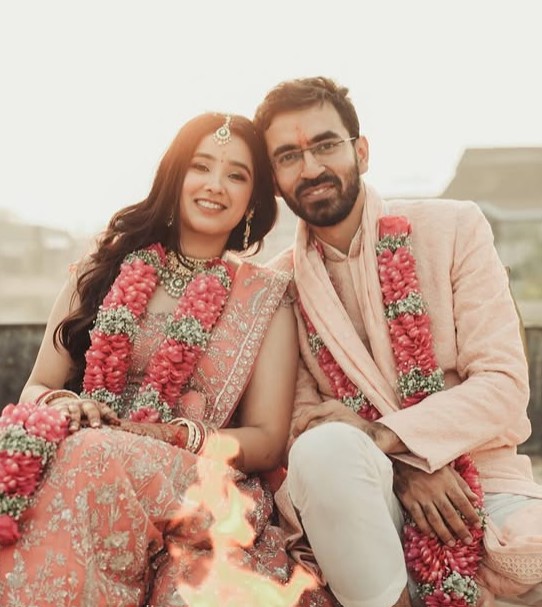 Pranjal Kamra with his wife Priya Jain